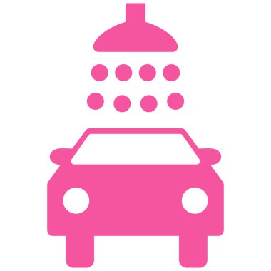 Araba duş düz vektör simgesi