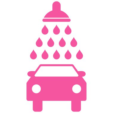 Araba duş düz vektör simgesi