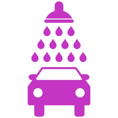 Araba duş düz vektör simgesi