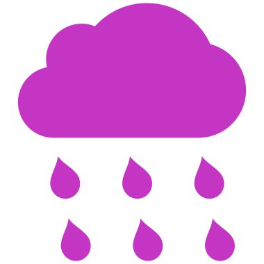 Yağmur bulutu düz vektör simgesi