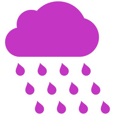 Yağmur bulutu düz vektör simgesi