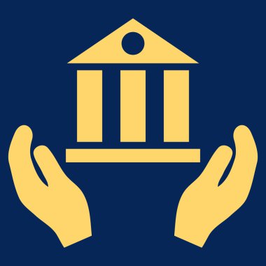 Banka hizmet düz vektör simgesi