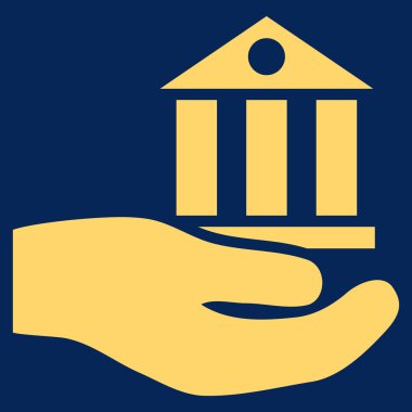 Banka hizmet düz vektör simgesi