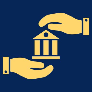 Banka hizmet düz vektör simgesi