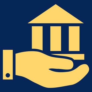 Banka hizmet düz vektör simgesi