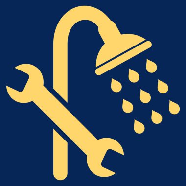 Duş sıhhi tesisat düz vektör simgesi