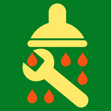 Duş sıhhi tesisat düz vektör simgesi