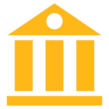 Bank Building Flat Vector Symbol