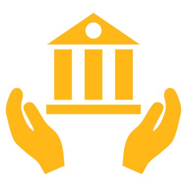 Banka hizmet düz vektör simgesi