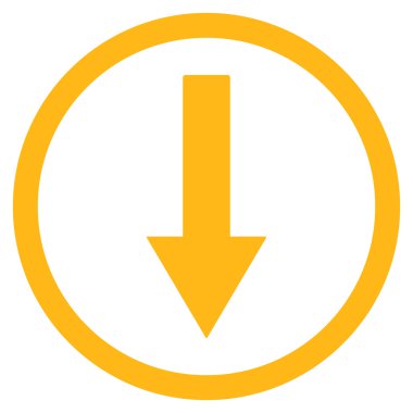 Down Rownded Arrow Flat Vector Symbol