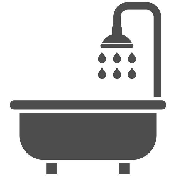 Shower Bath Flat Vector Symbol — Stock Vector