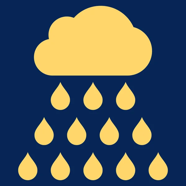 Rain Cloud Flat Vector Symbol — Stock Vector