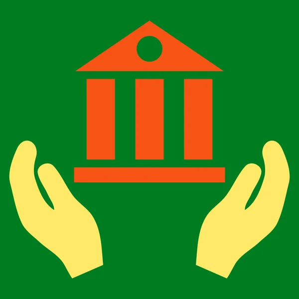 Символ плоского вектора обслуживания банков — стоковый вектор