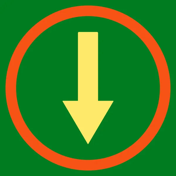 Down Rownded Arrow Flat Vector Symbol — Stockvector