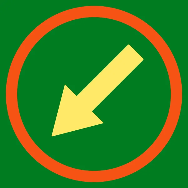 Down-Left Rounded Arrow Flat Vector Symbol — Stock Vector
