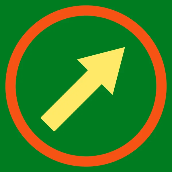 Seta arredondada para cima-direita Símbolo vetorial plano — Vetor de Stock
