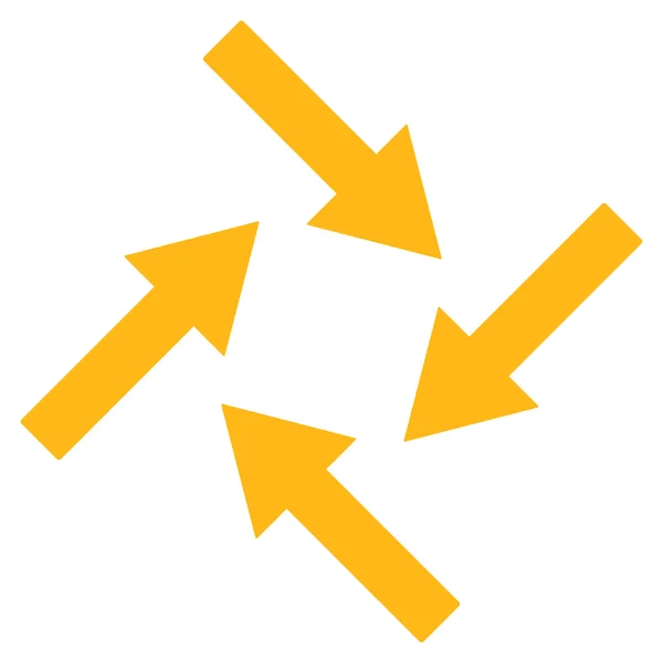 Centripetal Arrows Flat Vector Symbol — Stock vektor