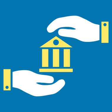 Banka hizmet düz vektör simgesi