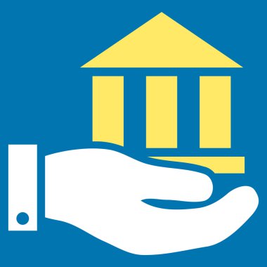 Banka hizmet düz vektör simgesi