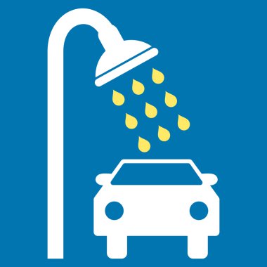 Araba duş düz vektör simgesi