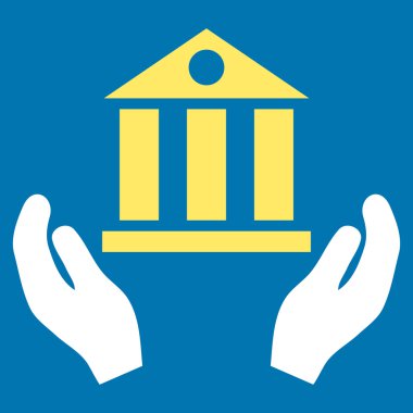 Banka hizmet düz vektör simgesi