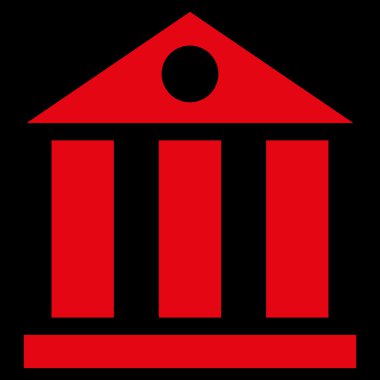 Bank Building Flat Vector Symbol
