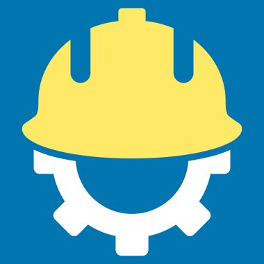 Geliştirme kask düz vektör simgesi