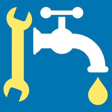 Sıhhi tesisat düz vektör simgesi