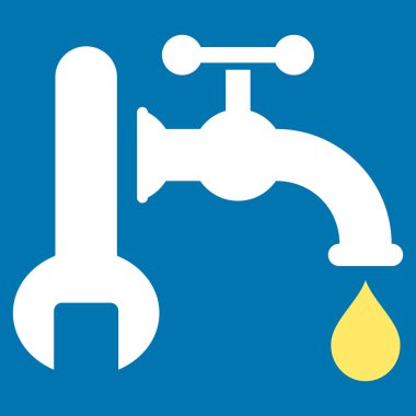 Sıhhi tesisat düz vektör simgesi