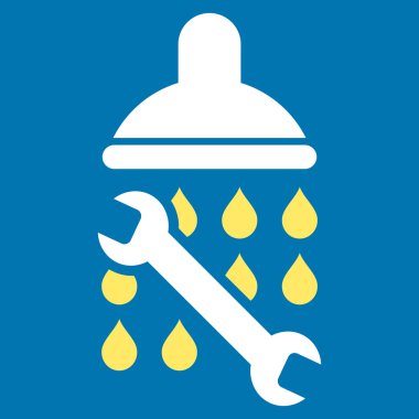 Duş sıhhi tesisat düz vektör simgesi