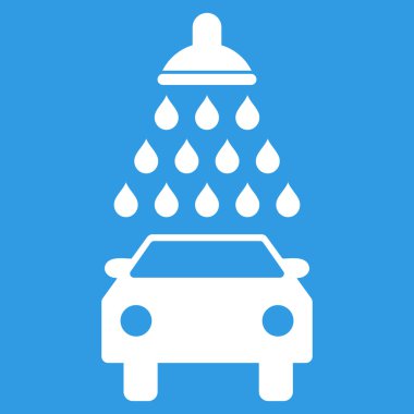 Araba duş düz vektör simgesi