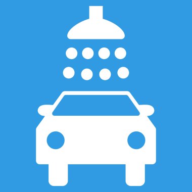 Araba duş düz vektör simgesi