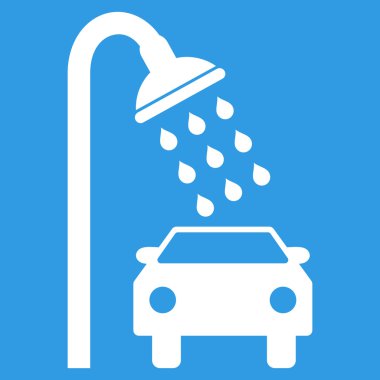 Araba duş düz vektör simgesi