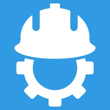 Geliştirme kask düz vektör simgesi