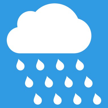 Yağmur bulutu düz vektör simgesi