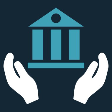 Banka hizmet düz vektör simgesi