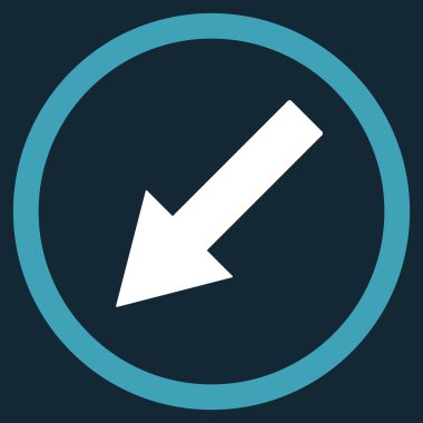 Down-Left Rounded Arrow Flat Vector Symbol