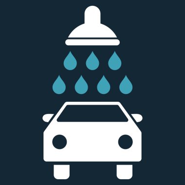 Araba duş düz vektör simgesi