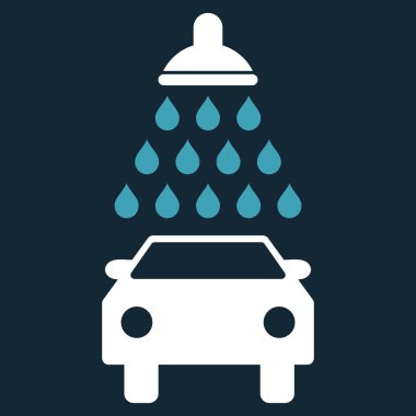 Araba duş düz vektör simgesi