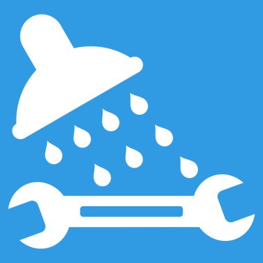 Duş sıhhi tesisat düz vektör simgesi