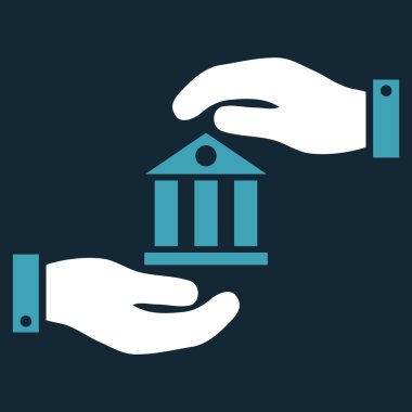 Banka hizmet düz vektör simgesi