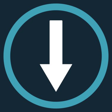 Down Rownded Arrow Flat Vector Symbol