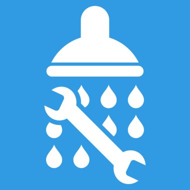 Duş sıhhi tesisat düz vektör simgesi