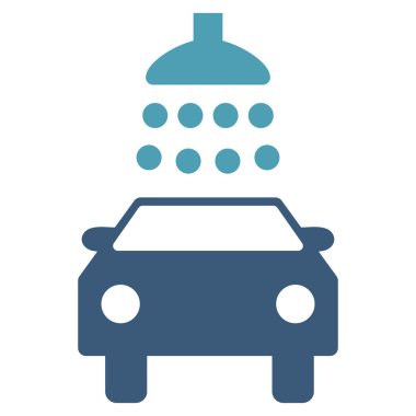 Araba duş düz vektör simgesi