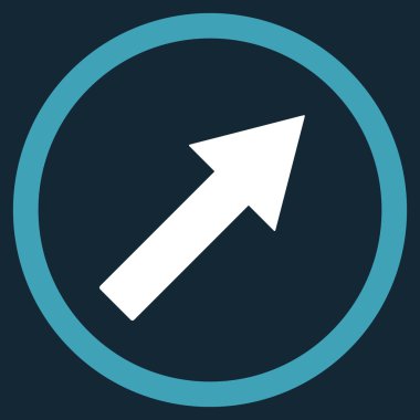 Up-Right Rounded Arrow Flat Vector Symbol