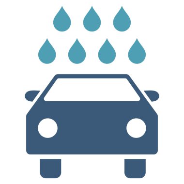Araba duş düz vektör simgesi