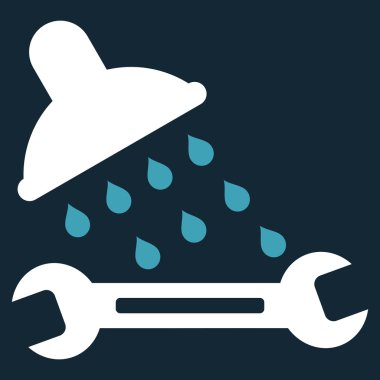 Duş sıhhi tesisat düz vektör simgesi