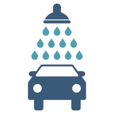 Araba duş düz vektör simgesi