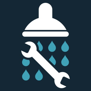 Duş sıhhi tesisat düz vektör simgesi