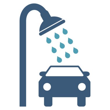 Araba duş düz vektör simgesi